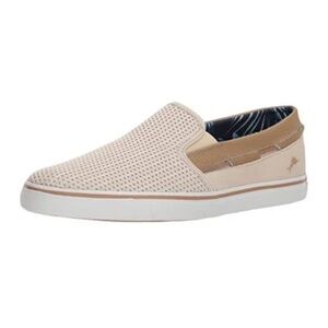 Tommy Bahama Men's Jaali Canvas Beige Slip-On Shoes
